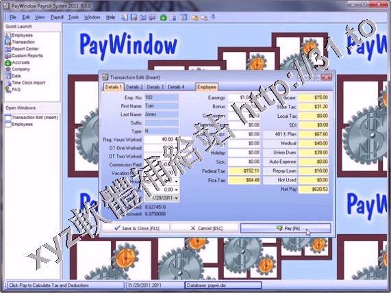 ZPAY PayWindow Payroll System 2012 v10.0.8 英文正式版(薪酬管理軟體)