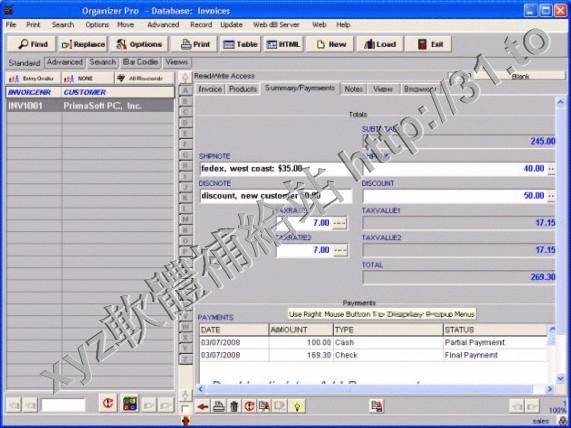 PrimaSoft Sales Orders Organizer Pro v2.8 英文正式版(數據庫管理軟體)