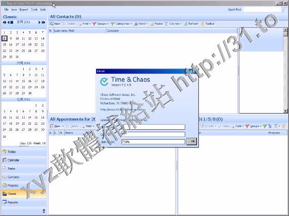 Chaos Software Time And Chaos v8.0.3.5 英文正式版(連絡人與時間的管理軟體)