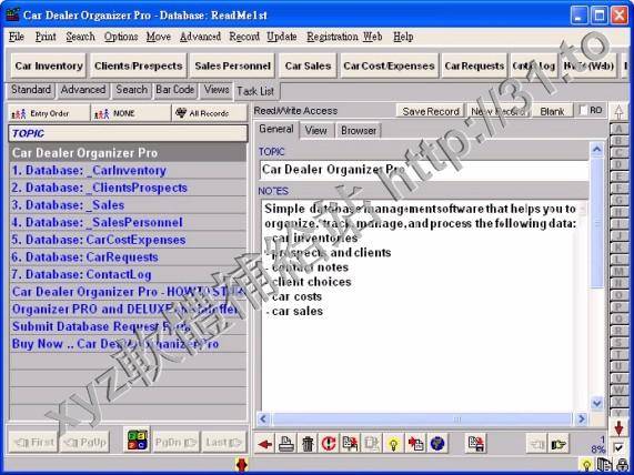 PrimaSoft Car Dealer Organizer Pro v2.9 英文正式版(電腦輔助車籍資料免費管理軟體)