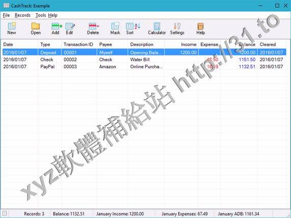 Peanut CashTrack v1.01 英文正式版(日常財務管理軟體)