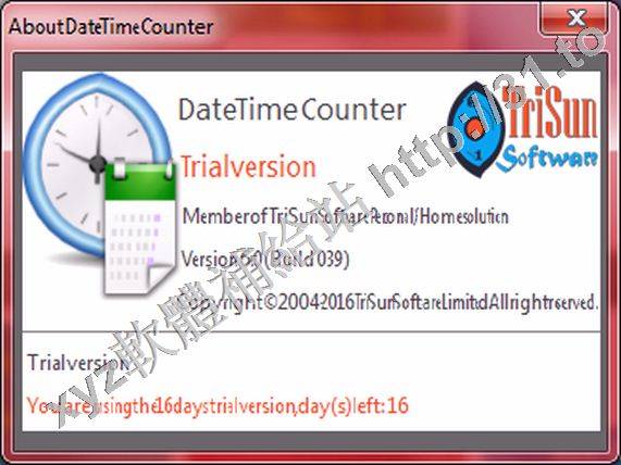 TriSun Date Time Counter v7.0 英文正式版(重要事件管理軟體)