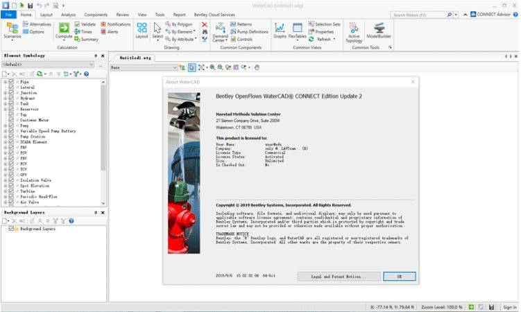 Bentley WaterCAD CONNECT Edition Update 2 10.02.02.06 給水建模和分析軟體 英文版(DVD版)