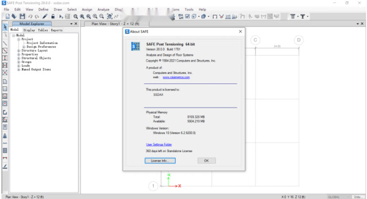 CSI SAFE 2020 v20.0.0 Post Tensioning 20.0.0 地基和樓板設計分析 英文版