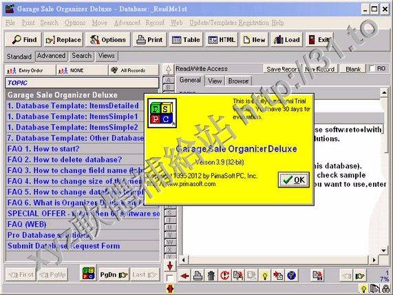 PrimaSoft Garage Sale Organizer Deluxe v3.9 英文正式版(數據庫管理軟體)