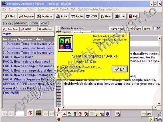 PrimaSoft Inventory Organizer Deluxe v3.9 英文正式版(數據庫管理軟體)