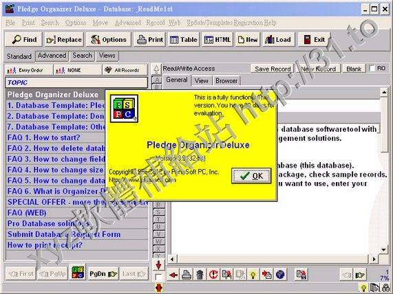 PrimaSoft Pledge Organizer Deluxe v3.9 英文正式版(數據庫管理軟體)