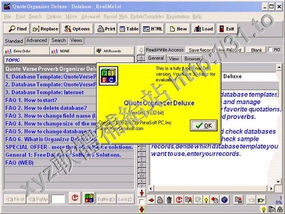 PrimaSoft Quote Organizer Deluxe v3.9 英文正式版(數據庫管理軟體)