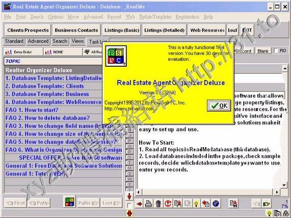 PrimaSoft Real Estate Agent Organizer Deluxe v3.9 英文正式版(數據庫管理軟體)