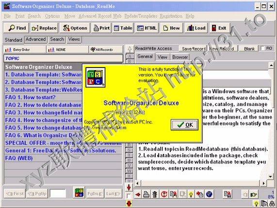 PrimaSoft Software Organizer Deluxe v3.9 英文正式版(數據庫管理軟體)