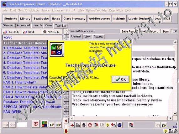 PrimaSoft Teacher Organizer Deluxe v4.1 英文正式版(數據庫管理軟體)