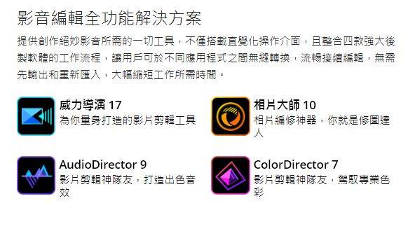 創意導演365 CyberLink Director Suite 365 v7.0 影音編輯全功能解決方案 英文/簡體/繁體中文版(DVD版)
