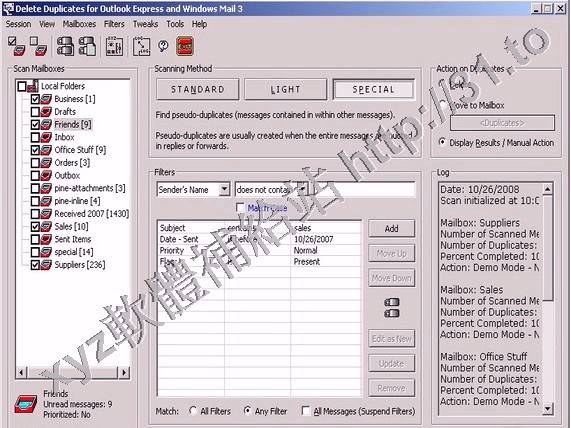 Delete Duplicates for Outlook Express and Windows Mail v4.6.0.1 英文正式版(重複郵件刪除軟體)
