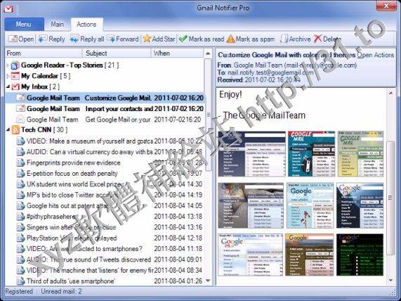 Gmail Notifier Pro v4.3.5 Portable 英文正式版(電子郵件管理軟體)