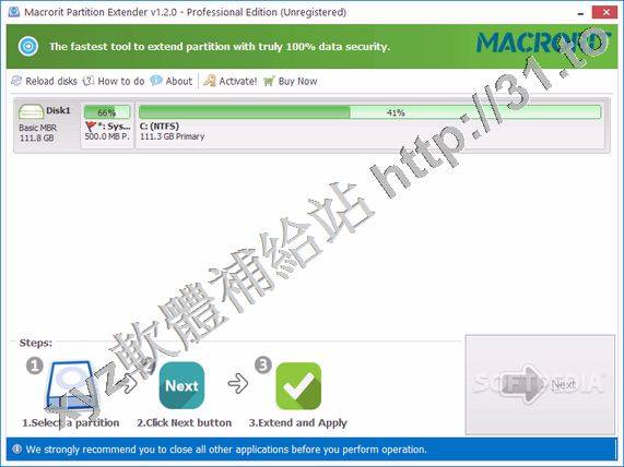 Macrorit Partition Extender Portable v1.2.1 Win86 英文正式版(磁盤分區管理軟體)