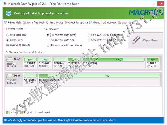 Macrorit Data Wiper v3.4.4 英文正式版(數據擦除工具軟體)