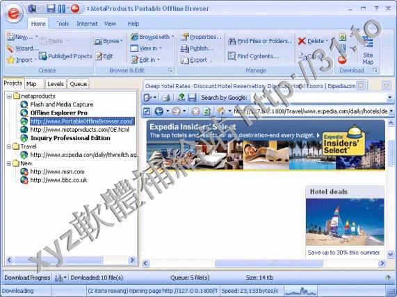 MetaProducts Portable Offline Browser v6.2.3750 SR1 英文正式版(離線瀏覽軟體)