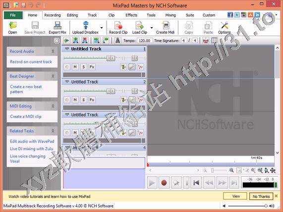 NCH MixPad Masters Edition v5.13 Beta 英文正式版(多軌混合設計軟體)