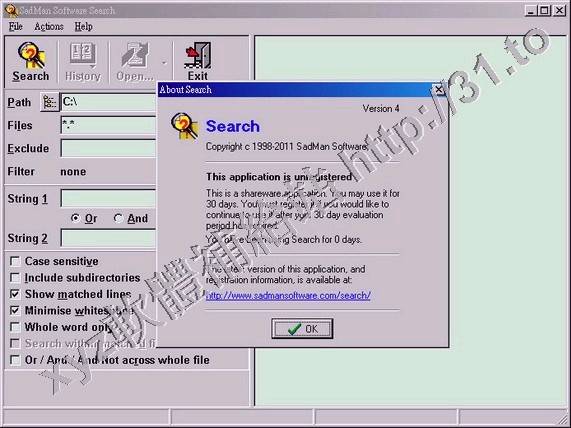 SadMan Search v6.0 英文正式版(文件和文件中文本的搜索軟體)