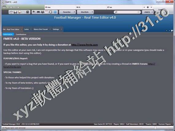 BraCa Soft Football Manager Real Time Editor v16.2.0.26 英文正式版(編輯器應用軟體)
