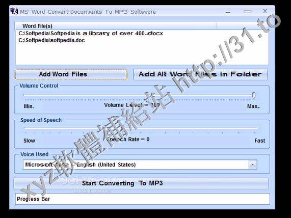MS Word Convert Documents To MP3 Software v7.0 英文正式版(將文本轉換為語音軟體)