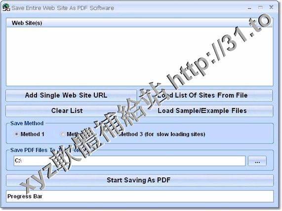 Save Entire Web Site As PDF Software v7.0 英文正式版(將整個網站保存為PDF格式的軟體)