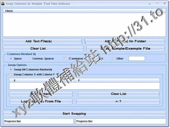 Swap Columns In Multiple Text Files Software v7.0 英文正式版(在多個文本文件交換列軟體)