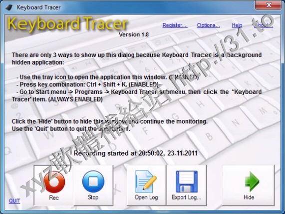 Upclock Software Keyboard Tracer v1.9 英文正式版(鍵盤和滑鼠動作記錄軟體)