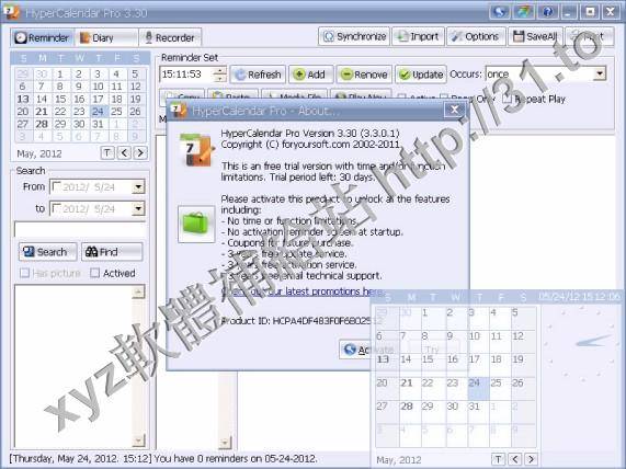 Foryoursoft HyperCalendar Pro v3.3.0.1 英文正式版(多媒體日曆軟體)