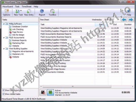 NCH HourGuard Time Sheet v1.44 英文正式版(任務計劃填寫工具軟體)