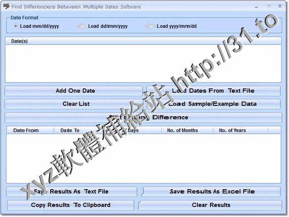 Find Differences Between Multiple Dates Software v7.0 英文正式版(日期計算軟體)