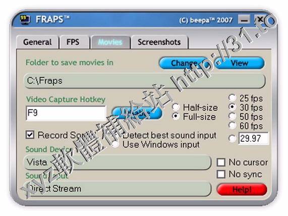 Beepa Fraps v3.5.7 英文正式版(3D遊戲測幀錄製軟體)