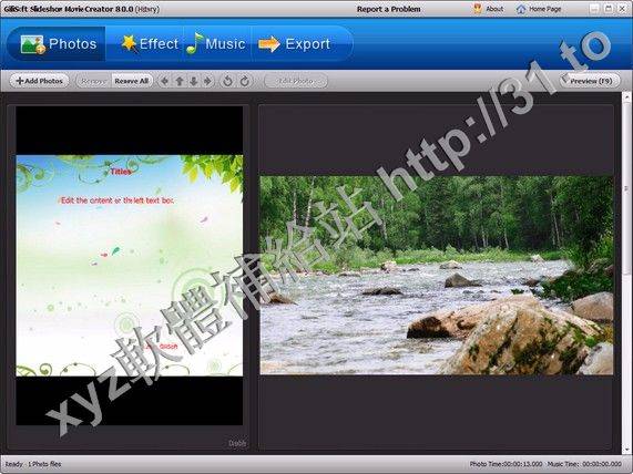 Gilisoft Slideshow Movie Creator v9.0.0 英文正式版(功能強大的影片、幻燈片製作工具軟體)