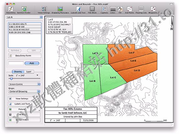 Sandy Knoll Software Metes and Bounds v4.8.0 英文正式版(土地測繪和繪圖軟體)