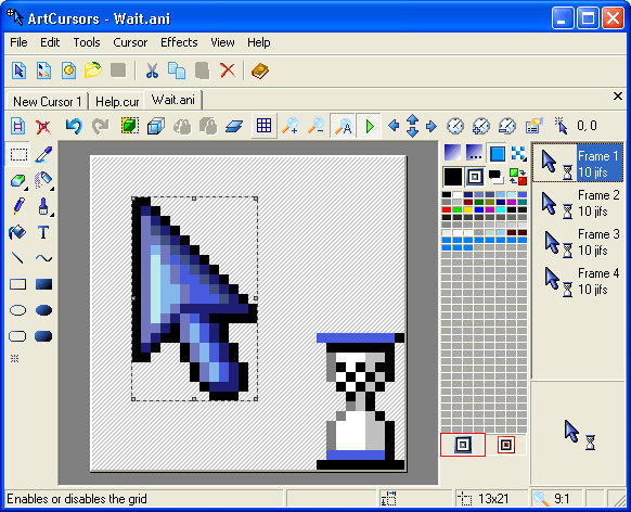 Aha-Soft ArtCursors v5.23 英文正式版(windows高級指針編輯器軟體)
