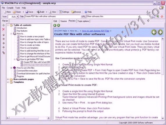 Softany WinCHM Pro v4.34 英文正式版(html幫助製作軟體)