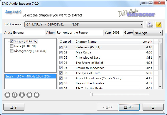 VD Audio Extractor v7.1.3 英文正式版(抓取DVD音軌的軟體)