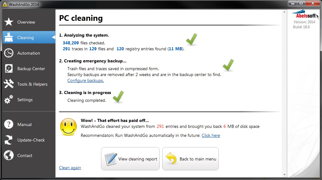 Abelssoft WashAndGo v2014.18 英文正式版(硬碟清理軟體)