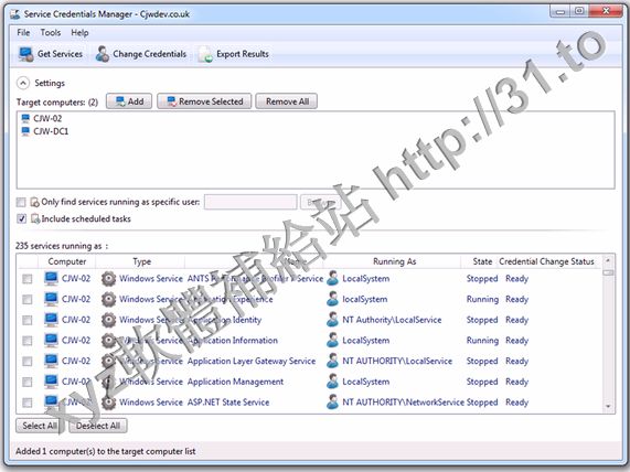 Cjwdev Service Credentials Manager v2.2.1.0 Standard Edition 英文正式版(跟蹤所有的Windows服務和計劃任務使用軟體)